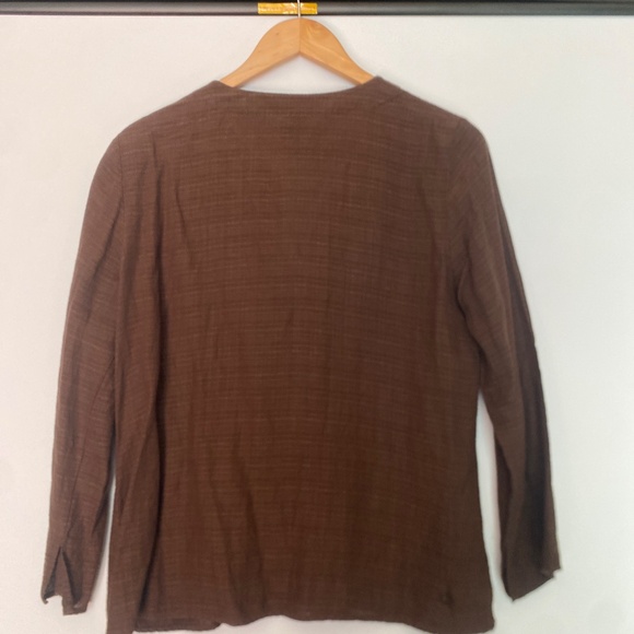 Eileen Fisher S Textured Linen Blend Tunic Top - Picture 3 of 12